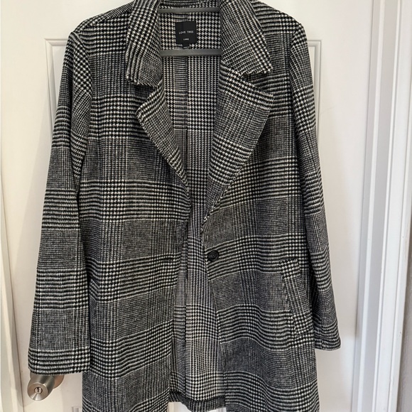 Love Tree Houndstooth Jacket in Black and White Sz L - Picture 1 of 6